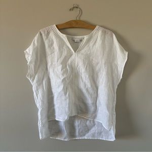 House of Harlow 1960 Linen Short Sleeve Blouse